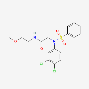 molecular formula C17H18Cl2N2O4S B4906840 N~2~-(3,4-dichlorophenyl)-N~1~-(2-methoxyethyl)-N~2~-(phenylsulfonyl)glycinamide 