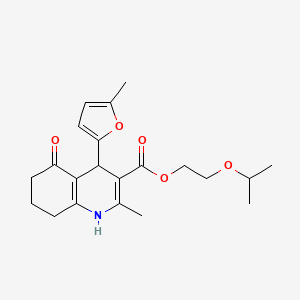 molecular formula C21H27NO5 B4906972 2-isopropoxyethyl 2-methyl-4-(5-methyl-2-furyl)-5-oxo-1,4,5,6,7,8-hexahydro-3-quinolinecarboxylate 