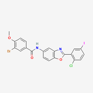 3-bromo-N-[2-(2-chloro-5-iodophenyl)-1,3-benzoxazol-5-yl]-4-methoxybenzamide