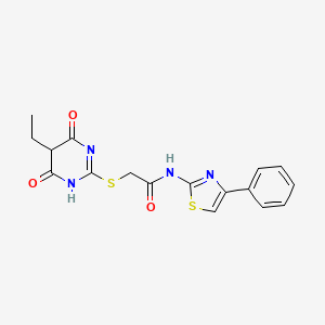 2-[(5-ethyl-4,6-dioxo-1,4,5,6-tetrahydro-2-pyrimidinyl)thio]-N-(4-phenyl-1,3-thiazol-2-yl)acetamide