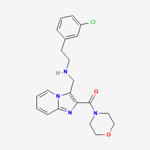 molecular formula C21H23ClN4O2 B4906995 2-(3-chlorophenyl)-N-{[2-(4-morpholinylcarbonyl)imidazo[1,2-a]pyridin-3-yl]methyl}ethanamine 