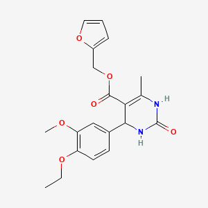 2-furylmethyl 4-(4-ethoxy-3-methoxyphenyl)-6-methyl-2-oxo-1,2,3,4-tetrahydro-5-pyrimidinecarboxylate