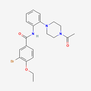 molecular formula C21H24BrN3O3 B4907104 N-[2-(4-acetyl-1-piperazinyl)phenyl]-3-bromo-4-ethoxybenzamide 