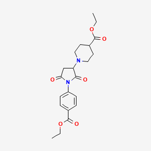 ethyl 1-{1-[4-(ethoxycarbonyl)phenyl]-2,5-dioxo-3-pyrrolidinyl}-4-piperidinecarboxylate