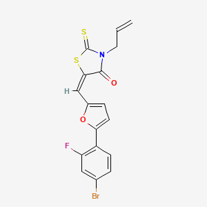 3-allyl-5-{[5-(4-bromo-2-fluorophenyl)-2-furyl]methylene}-2-thioxo-1,3-thiazolidin-4-one