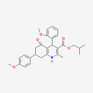 isobutyl 4-(2-methoxyphenyl)-7-(4-methoxyphenyl)-2-methyl-5-oxo-1,4,5,6,7,8-hexahydro-3-quinolinecarboxylate