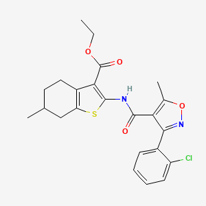 ethyl 2-({[3-(2-chlorophenyl)-5-methyl-4-isoxazolyl]carbonyl}amino)-6-methyl-4,5,6,7-tetrahydro-1-benzothiophene-3-carboxylate