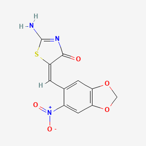 2-imino-5-[(6-nitro-1,3-benzodioxol-5-yl)methylene]-1,3-thiazolidin-4-one