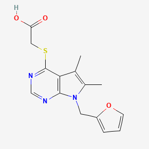 molecular formula C15H15N3O3S B4907211 {[7-(2-furylmethyl)-5,6-dimethyl-7H-pyrrolo[2,3-d]pyrimidin-4-yl]thio}acetic acid 