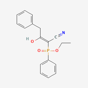 molecular formula C18H18NO3P B4907257 ethyl (1-cyano-2-hydroxy-3-phenyl-1-propen-1-yl)phenylphosphinate 