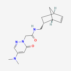 molecular formula C16H22N4O2 B4907314 N-[(1R*,2R*,4R*)-bicyclo[2.2.1]hept-5-en-2-ylmethyl]-2-[4-(dimethylamino)-6-oxo-1(6H)-pyridazinyl]acetamide 