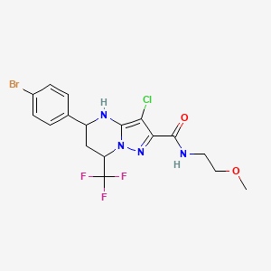 5-(4-bromophenyl)-3-chloro-N-(2-methoxyethyl)-7-(trifluoromethyl)-4,5,6,7-tetrahydropyrazolo[1,5-a]pyrimidine-2-carboxamide