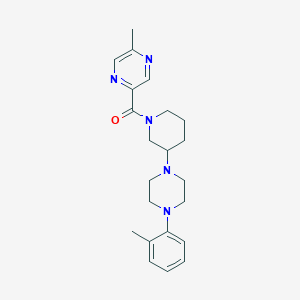 molecular formula C22H29N5O B4907354 2-methyl-5-({3-[4-(2-methylphenyl)-1-piperazinyl]-1-piperidinyl}carbonyl)pyrazine 