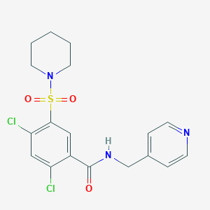 molecular formula C18H19Cl2N3O3S B4907361 2,4-dichloro-5-(1-piperidinylsulfonyl)-N-(4-pyridinylmethyl)benzamide 