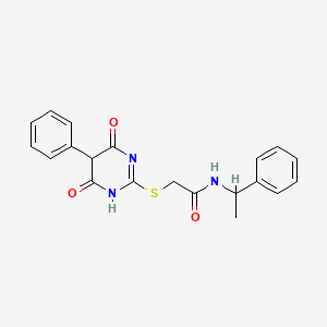 2-[(4,6-dioxo-5-phenyl-1,4,5,6-tetrahydro-2-pyrimidinyl)thio]-N-(1-phenylethyl)acetamide