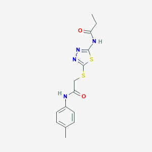 N-(5-((2-oxo-2-(p-tolylamino)ethyl)thio)-1,3,4-thiadiazol-2-yl)propionamide