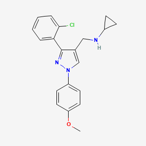 molecular formula C20H20ClN3O B4907382 N-{[3-(2-chlorophenyl)-1-(4-methoxyphenyl)-1H-pyrazol-4-yl]methyl}cyclopropanamine 