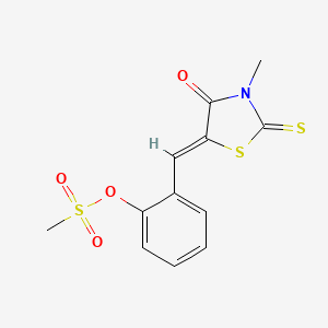 molecular formula C12H11NO4S3 B4907396 2-[(3-methyl-4-oxo-2-thioxo-1,3-thiazolidin-5-ylidene)methyl]phenyl methanesulfonate 