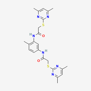 2-(4,6-dimethylpyrimidin-2-yl)sulfanyl-N-[3-[[2-(4,6-dimethylpyrimidin-2-yl)sulfanylacetyl]amino]-4-methylphenyl]acetamide