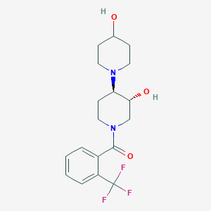 molecular formula C18H23F3N2O3 B4907427 (3'R*,4'R*)-1'-[2-(trifluoromethyl)benzoyl]-1,4'-bipiperidine-3',4-diol 