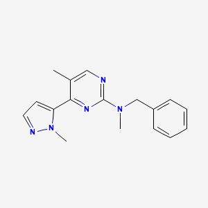 N-benzyl-N,5-dimethyl-4-(2-methylpyrazol-3-yl)pyrimidin-2-amine