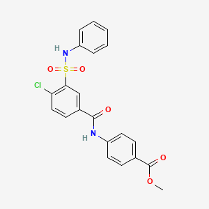 molecular formula C21H17ClN2O5S B4907444 methyl 4-{[3-(anilinosulfonyl)-4-chlorobenzoyl]amino}benzoate 