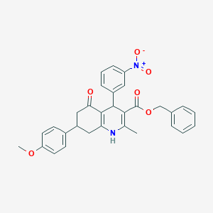 benzyl 7-(4-methoxyphenyl)-2-methyl-4-(3-nitrophenyl)-5-oxo-1,4,5,6,7,8-hexahydro-3-quinolinecarboxylate