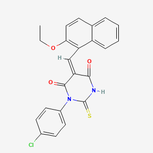 1-(4-chlorophenyl)-5-[(2-ethoxy-1-naphthyl)methylene]-2-thioxodihydro-4,6(1H,5H)-pyrimidinedione