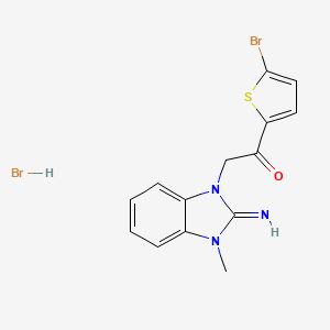 1-(5-bromo-2-thienyl)-2-(2-imino-3-methyl-2,3-dihydro-1H-benzimidazol-1-yl)ethanone hydrobromide