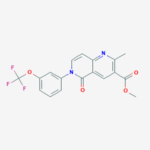 molecular formula C18H13F3N2O4 B4907600 methyl 2-methyl-5-oxo-6-[3-(trifluoromethoxy)phenyl]-5,6-dihydro-1,6-naphthyridine-3-carboxylate 