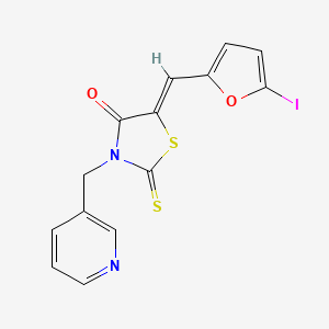 molecular formula C14H9IN2O2S2 B4907611 5-[(5-iodo-2-furyl)methylene]-3-(3-pyridinylmethyl)-2-thioxo-1,3-thiazolidin-4-one 