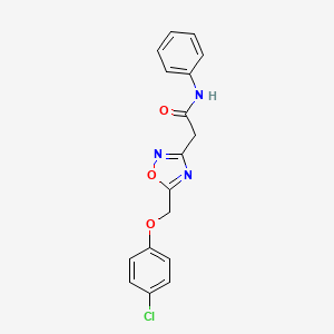 molecular formula C17H14ClN3O3 B4907614 2-{5-[(4-chlorophenoxy)methyl]-1,2,4-oxadiazol-3-yl}-N-phenylacetamide 