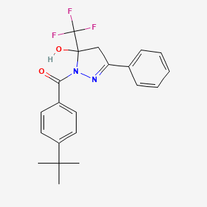1-(4-tert-butylbenzoyl)-3-phenyl-5-(trifluoromethyl)-4,5-dihydro-1H-pyrazol-5-ol