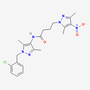 N-{1-[(2-CHLOROPHENYL)METHYL]-3,5-DIMETHYL-1H-PYRAZOL-4-YL}-4-(3,5-DIMETHYL-4-NITRO-1H-PYRAZOL-1-YL)BUTANAMIDE