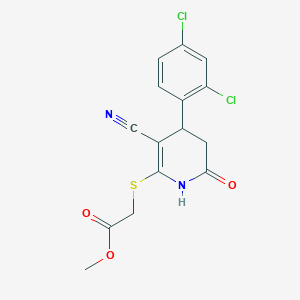 Methyl {[3-cyano-4-(2,4-dichlorophenyl)-6-oxo-1,4,5,6-tetrahydropyridin-2-yl]sulfanyl}acetate