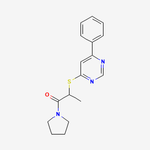 2-(6-Phenylpyrimidin-4-yl)sulfanyl-1-pyrrolidin-1-ylpropan-1-one