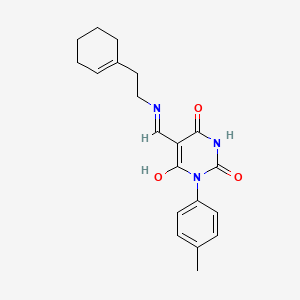 5-({[2-(1-cyclohexen-1-yl)ethyl]amino}methylene)-1-(4-methylphenyl)-2,4,6(1H,3H,5H)-pyrimidinetrione
