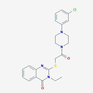 2-({2-[4-(3-chlorophenyl)-1-piperazinyl]-2-oxoethyl}sulfanyl)-3-ethyl-4(3H)-quinazolinone