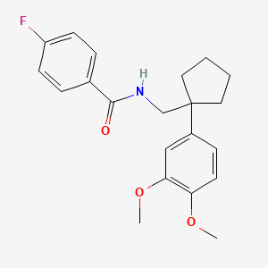 N-{[1-(3,4-dimethoxyphenyl)cyclopentyl]methyl}-4-fluorobenzamide