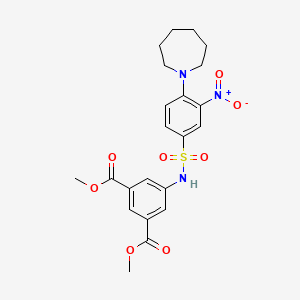 molecular formula C22H25N3O8S B4907735 dimethyl 5-({[4-(1-azepanyl)-3-nitrophenyl]sulfonyl}amino)isophthalate 