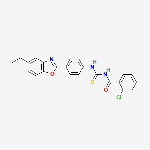 2-chloro-N-({[4-(5-ethyl-1,3-benzoxazol-2-yl)phenyl]amino}carbonothioyl)benzamide