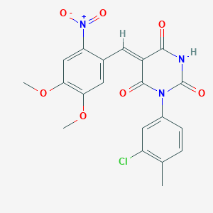 1-(3-chloro-4-methylphenyl)-5-(4,5-dimethoxy-2-nitrobenzylidene)-2,4,6(1H,3H,5H)-pyrimidinetrione