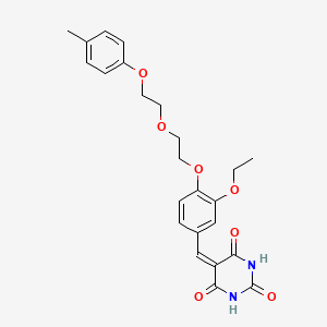 molecular formula C24H26N2O7 B4907820 5-(3-ethoxy-4-{2-[2-(4-methylphenoxy)ethoxy]ethoxy}benzylidene)-2,4,6(1H,3H,5H)-pyrimidinetrione 