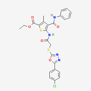 ethyl 4-(anilinocarbonyl)-5-[({[5-(4-chlorophenyl)-1,3,4-oxadiazol-2-yl]thio}acetyl)amino]-3-methyl-2-thiophenecarboxylate