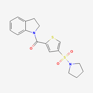 molecular formula C17H18N2O3S2 B4907841 1-{[4-(1-pyrrolidinylsulfonyl)-2-thienyl]carbonyl}indoline 