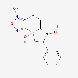 molecular formula C14H15N3O4 B4907844 7-phenyl-5,5a,7,8-tetrahydro-4H-[1,2,5]oxadiazolo[3,4-e]indole-6,8a-diol 3-oxide 