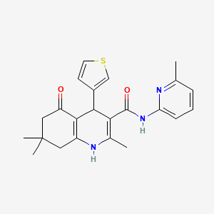 molecular formula C23H25N3O2S B4907852 2,7,7-Trimethyl-N-(6-methylpyridin-2-YL)-5-oxo-4-(thiophen-3-YL)-1,4,5,6,7,8-hexahydroquinoline-3-carboxamide 