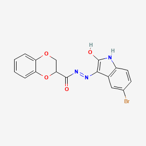 N'-(5-bromo-2-oxo-1,2-dihydro-3H-indol-3-ylidene)-2,3-dihydro-1,4-benzodioxine-2-carbohydrazide