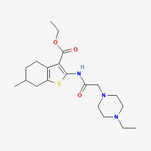 ethyl 2-{[(4-ethyl-1-piperazinyl)acetyl]amino}-6-methyl-4,5,6,7-tetrahydro-1-benzothiophene-3-carboxylate