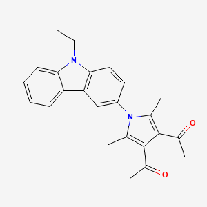 molecular formula C24H24N2O2 B4907928 1,1'-[1-(9-ethyl-9H-carbazol-3-yl)-2,5-dimethyl-1H-pyrrole-3,4-diyl]diethanone 